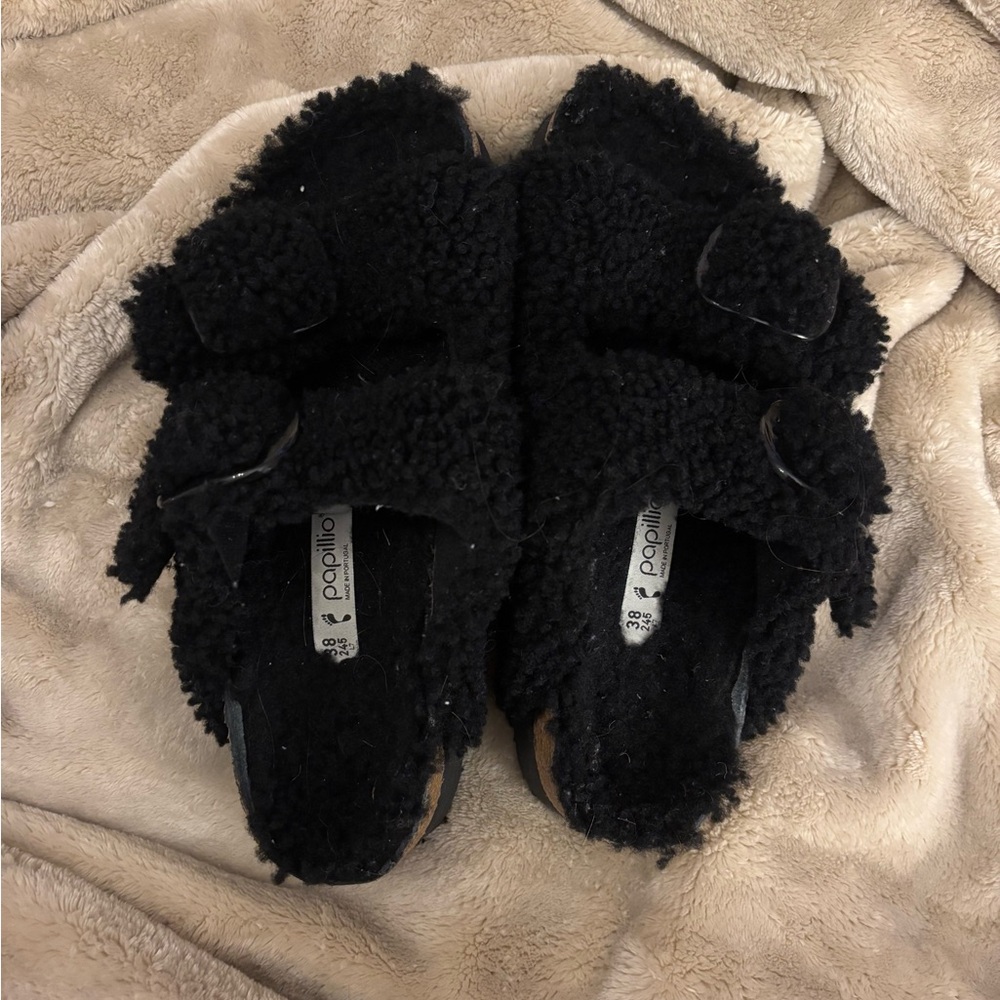 Papillio by Birkenstock Women's Cozy Black Slippers